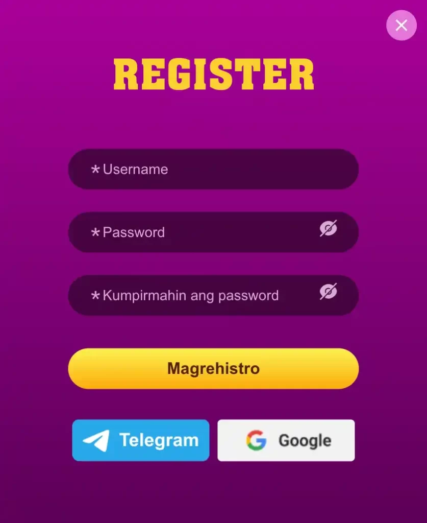 PLAYPAL77 register page interface showing simple account creation and easy platform access